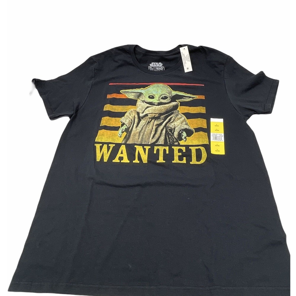 Baby Yoda Star Wars  Child Mandalorian Wanted Graphic Tee T Shirt Size L 42/44